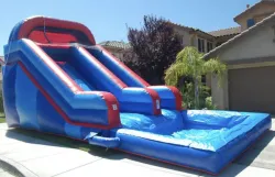 Red/Blue Water Slide with Pool